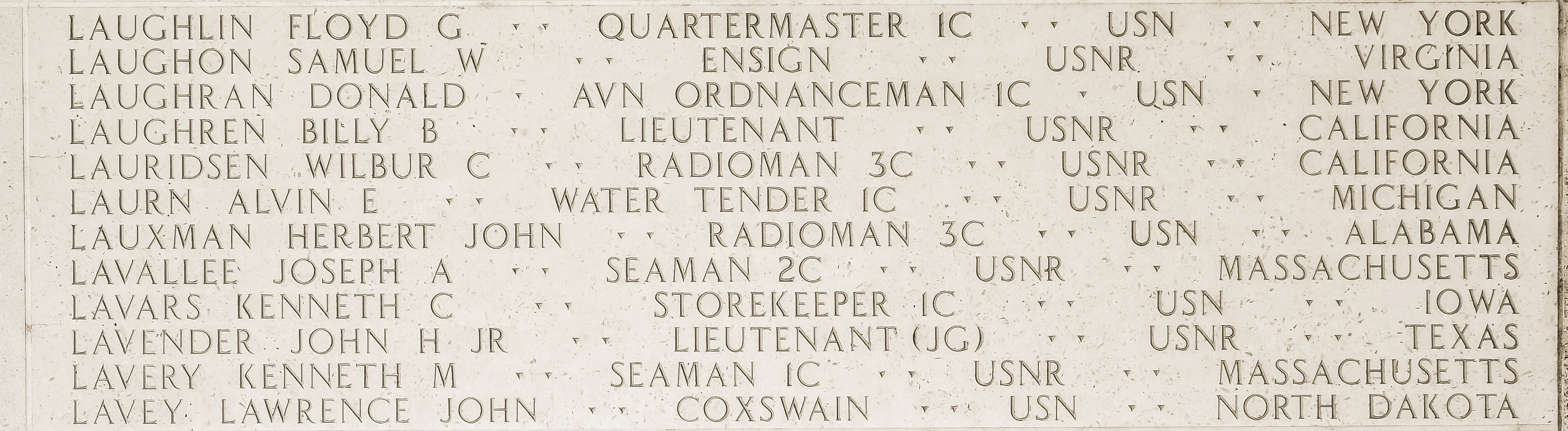 Herbert John Lauxman, Radioman Third Class